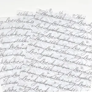 Love Letter Printed  Wrapping Tissue Paper Bulk for Gifts 20 x 28 inch, Flower Wrapping Paper 30 Sheets Black and White Wedding Mother's Valentine's Day Bridal Shower Clothes Decorative Paper