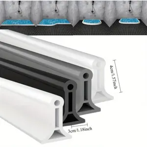 DIY Shower water barrier Silicone Bendable Water Retaining Strip for Bathroom Door Threshold Washing Machine Shower Dam Barrier Bathroom Installation Supplies