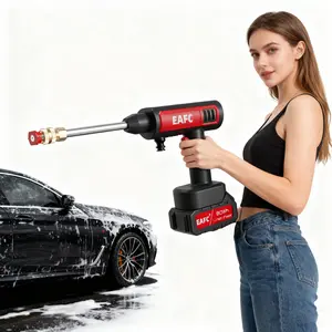 EAFC 60Bar Electric Handheld Cordless High Pressure Car Washer Spray Water Gun Foam Generator Water Gun Spray Cleaner Car Washing Machine for Home Kit