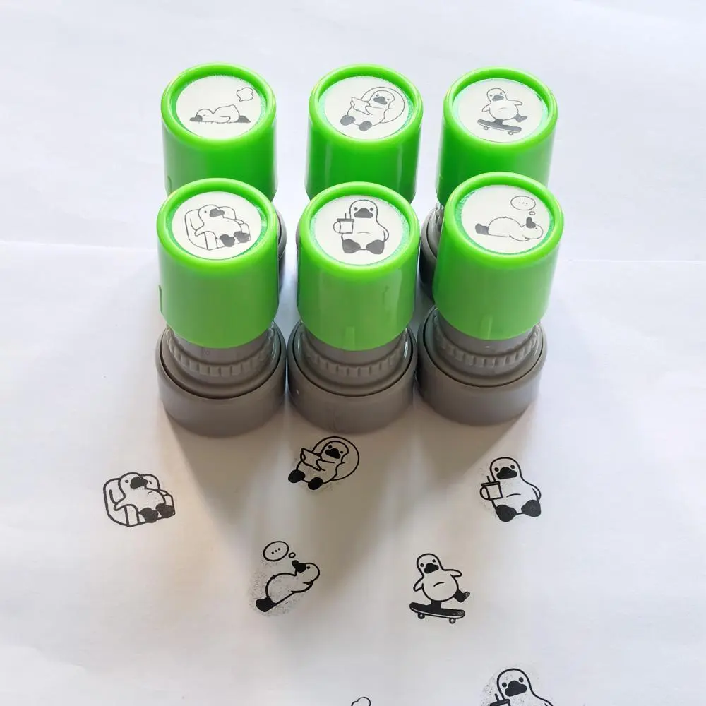 Duck Pattern Stamp (6 Counts/set), Cute Cartoon Stamp, Office Stationery & Supplies for Scrapbooking, Journaling, Gift Wrapping