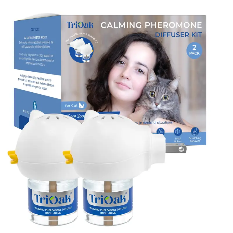 Cat Pheromones Calming Diffuser - Cute Bear Head Shape Feline Pheromone Diffuser, 2Pack right now,get 50% off --2024 HOT