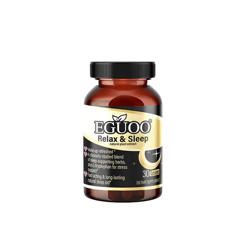 EGUOO Relax & Sleep Compound Plant Sleep Tablets for Adults with Melatonin, Magnesium & Vitamin B6 30 Tablets (1 Bottle)