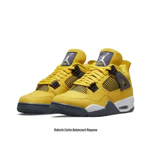 Vibrant Yellow Nubuck Mid-Top Retro Basketball Shoes