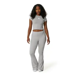 Women's Minimalist Fitted "You Matter" Slogan Tee - Soft Nylon-Spandex Round Neck Cropped Tshirt, Gym Everyday Top for Joggers, Women's Casual Jackets Matching Piece