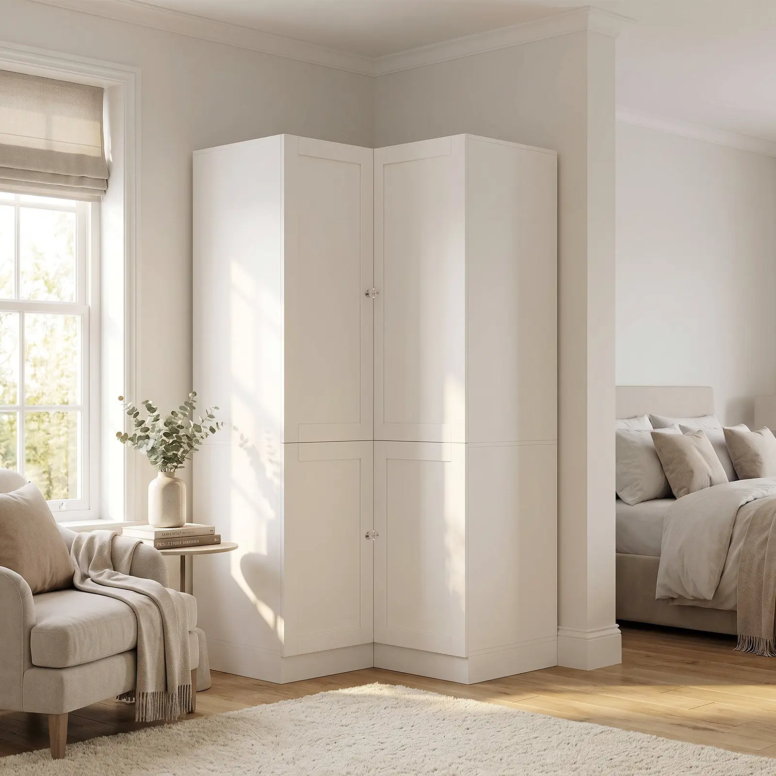 VOWNER 70.9''H L-Shaped Armoire Corner Wardrobe Closet with Doors VOWNER 70.9''H L-Shaped Armoire Corner Wardrobe Closet with Doors
