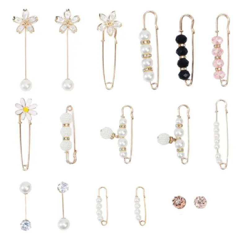 17 piece waist cinching safety pin set - decorative pin, suitable for adjusting pants waist without sewing, fixing clothing gaps, dresses or shirts