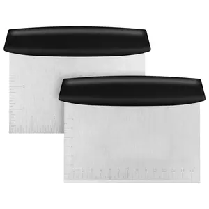 Stainless Steel Bench Scraper, 1 Count Baking Ruler & Dough Cutter, Multi-task Kitchen Tool for Pastry, Bread, Cake, Cookies, Kitchen Accessories, Baking Utensils Supplies, Baking Tools