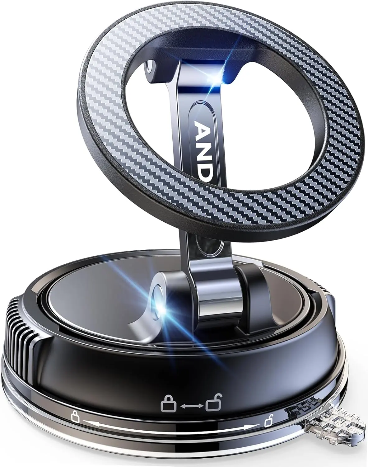 ANDERY Car Phone Holder for Magsafe [78+LBS Max Suction & 2400gf Magnetic] | 360° Adjustable Car Phone Mount, Phone Holders for Your Car for iPhone 17-12 Pro Max Air Plus (Carbon Fiber)