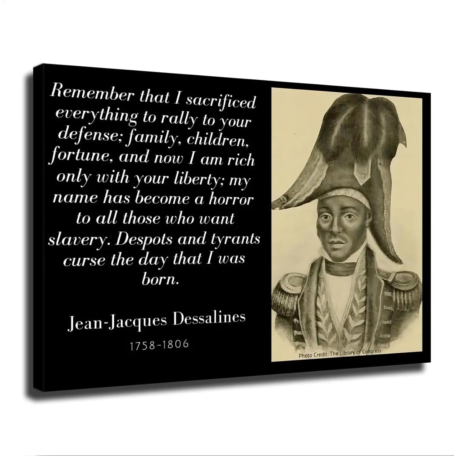 Haitian Revolutionary Leader Jean-Jacques Dessalines Celebrity Quotes Poster Decorative Painting Print Modern Home Bedroom Living Room Decoration Canvas Wall Art Aesthetic
