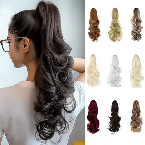 Cephemer Claw Ponytail Extension 18inches Curly Pony Tails Claw Clip Hair Extensions Natural Looking Synthetic Hairpieces for Women Easy to Wear All Day Comfort for Daily Party Black Friday & Christmas