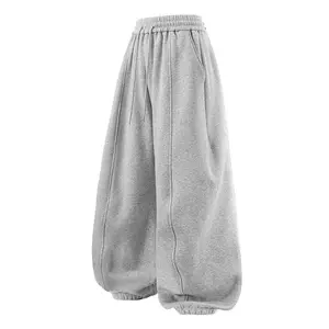 Inflation Loose Fit Fleece Sweatpants Fashion Jogger Sports Pants Autumn Winter New American Style Wide Leg Fleece Casual Trousers  SpringStatements Street wear