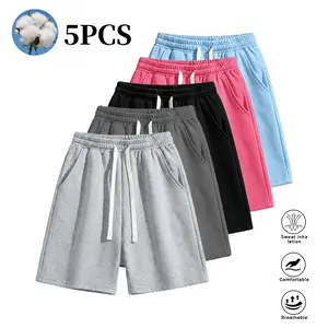 Summer vibe men’s solid-color shorts with pockets at the waist; lightweight, breathable, casual, comfortable shorts suitable for running and gym workouts; unisex shorts for all seasons.