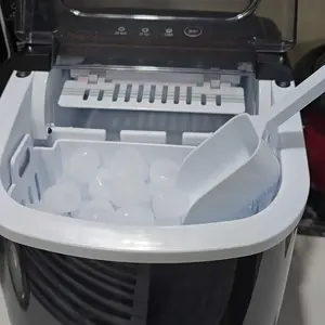 COWSAR Bullet Ice Maker Countertop with Self-Cleaning, Staninless Steel or ABS Plastic, 26.5lbs/24Hrs, 6 Mins/9 Pcs Bullet Ice, Portable Ice Maker for Kitchen/Home/Office/Party/RV