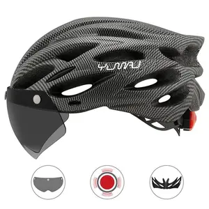 Brand new popular YUMAJ 230g Ultra Lightweight Bicycle Helmet MTB for Adults Integrated Design cycling with Removable Sunshade and Goggles Safety Light Included Bike Accessories
