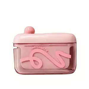 Travel-sized storage case 2.0- features an automatic pop-up dispenser, portable and refillable, perfect for oral care at home, in restaurants, and while traveling.