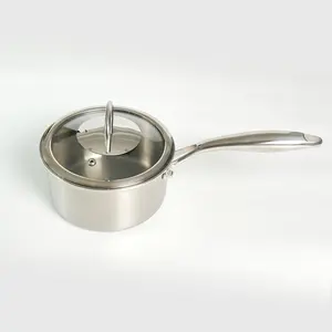 Titanium Cookware 3L Stockpot & Saucepan with Lid Non-Toxic Durable Dishwasher Safe Induction Compatible for Soups Stews Pastas