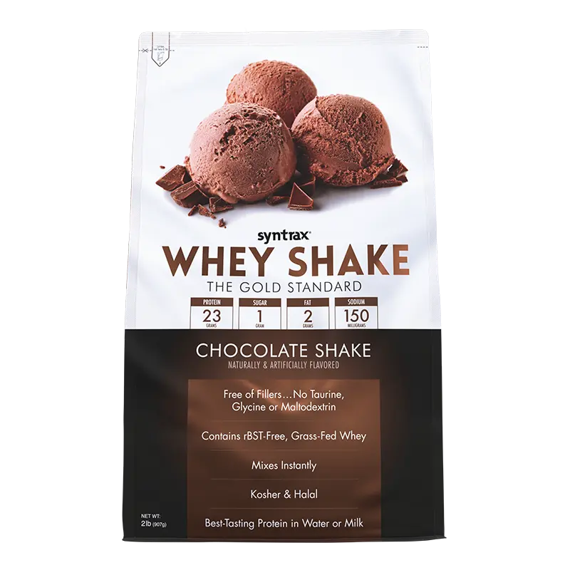 Syntrax Nutrition Whey Shake, Cold Filtered & Undenatured Whey Protein Blend, Chocolate Shake, 2 lbs.
