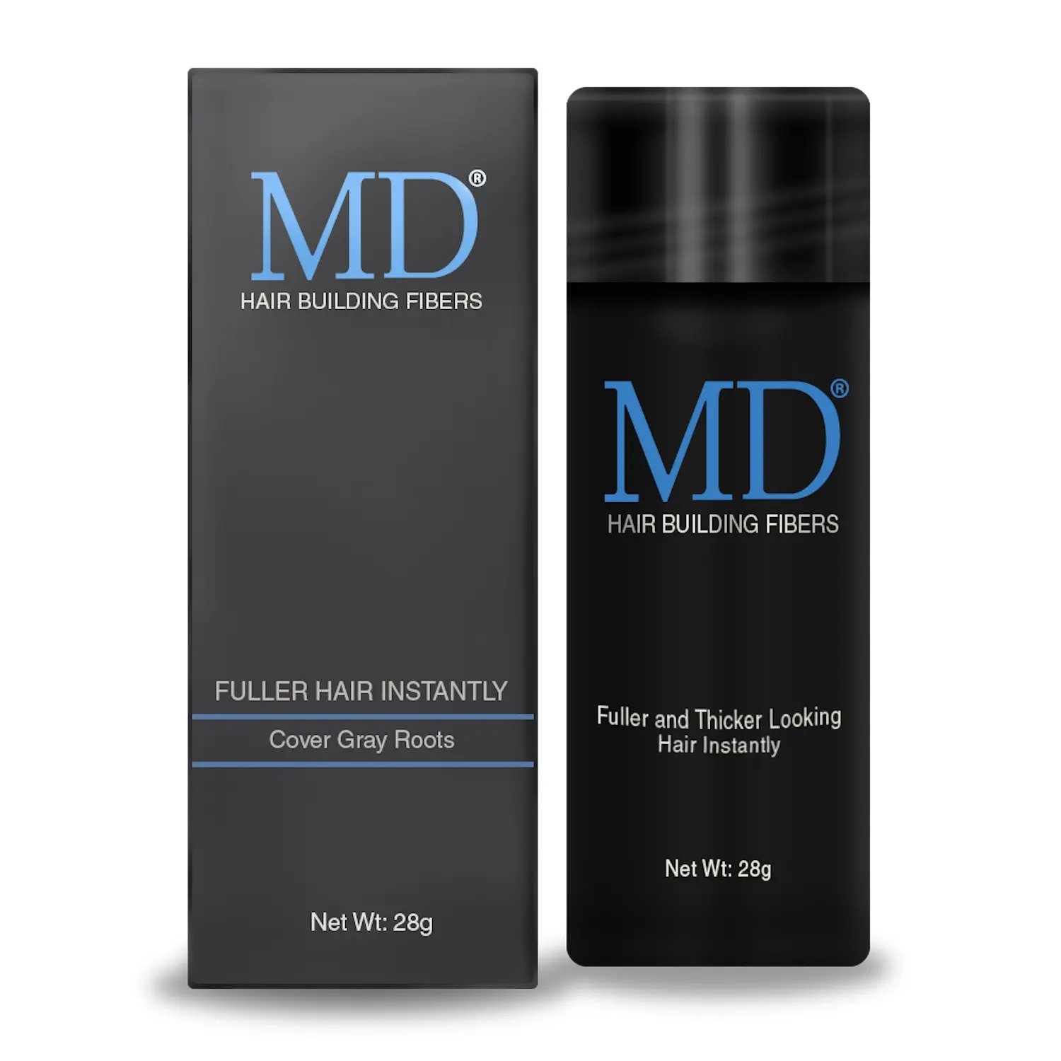 MD Ultimate Hair Thickening Fibers - Instant 30-Second Hair Volume Powder | Natural Mineral Root Touch Up for Thinning Hair | Gentle, Itch-Free Formula (28g)
