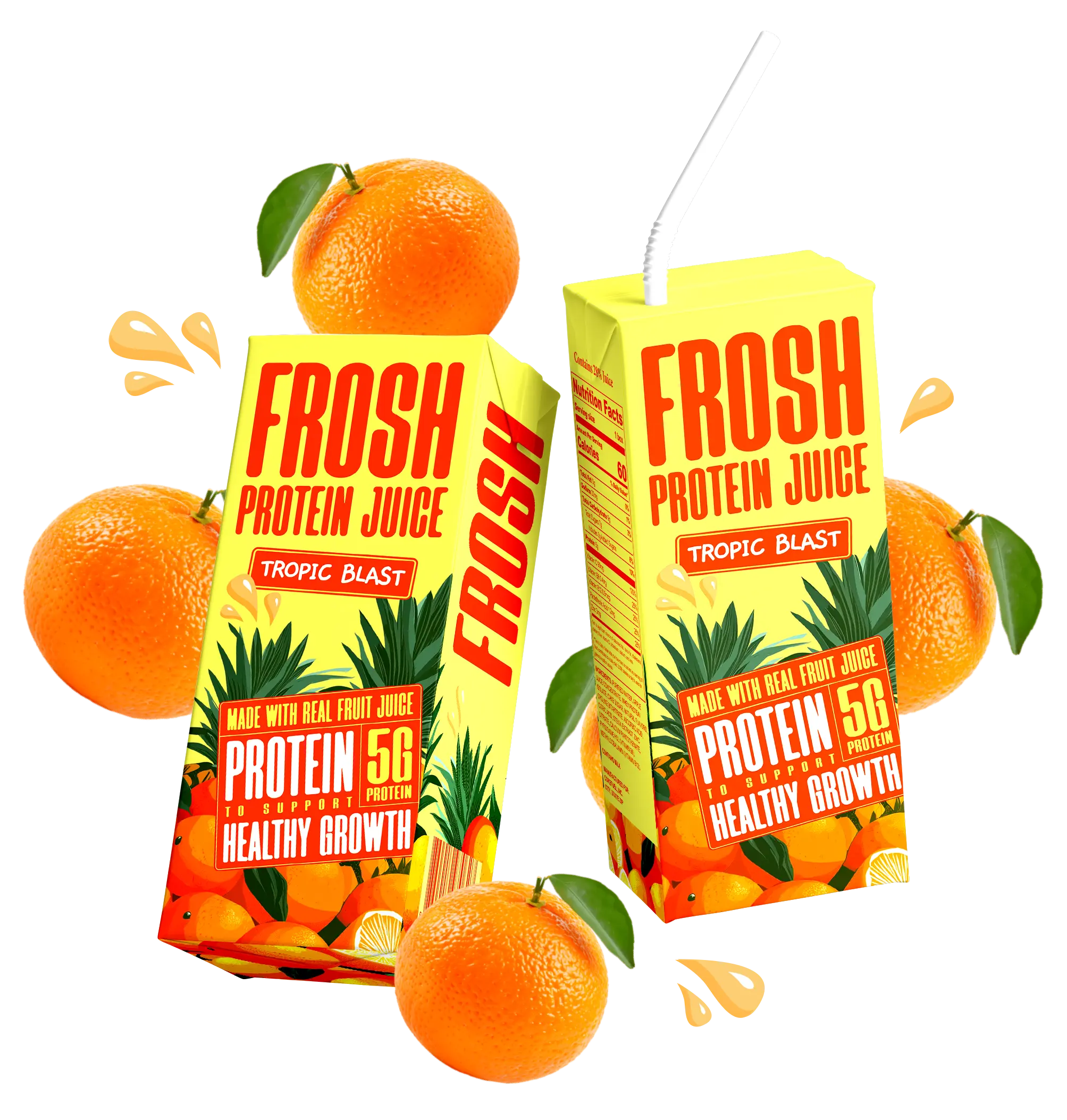 Frosh Protein Juice - Tropic Blast - 6-Pack, Tropical Fruit Juice Drink with 5g Protein, Vitamins & Zinc