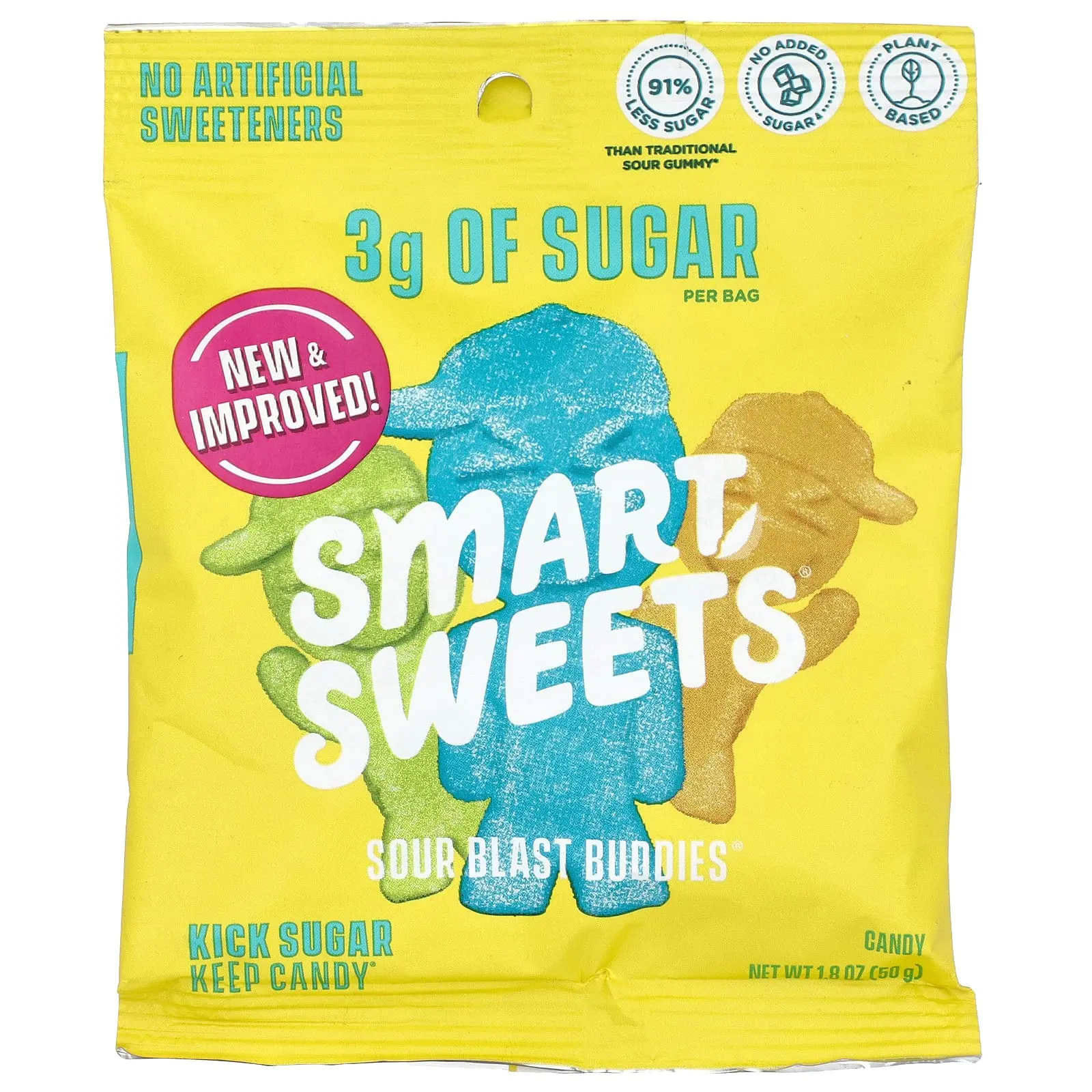 SmartSweets Sour Blast Buddies®, Berry, Blue Raspberry, Lime, Lemon, Orange, 1.8 oz (50 g)