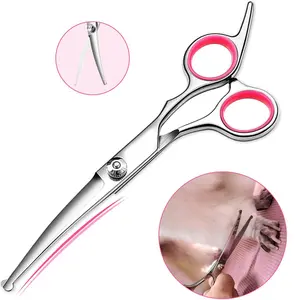Titanium Coated Stainless Steel Dog Grooming Scissors Set – Professional Pet Grooming Shears with Safety Round Tip for Dogs, Cats, and Other Animals
