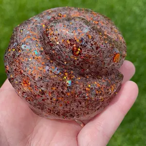 Jack O Lanterns Pumpkin Clear Slime Halloween Slime with Shimmers Oil Spill & Orange Sparkles Perfect for Pumpkin or Halloween Enthusiasts