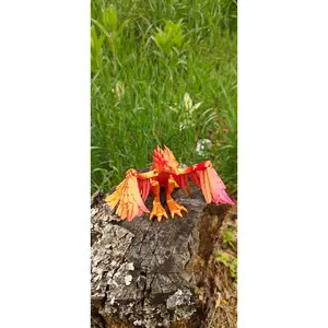 Phoenix Bird – Fire & Flame Poseable Fantasy Creature Toy Mythical Desk Decor or Collector Gift