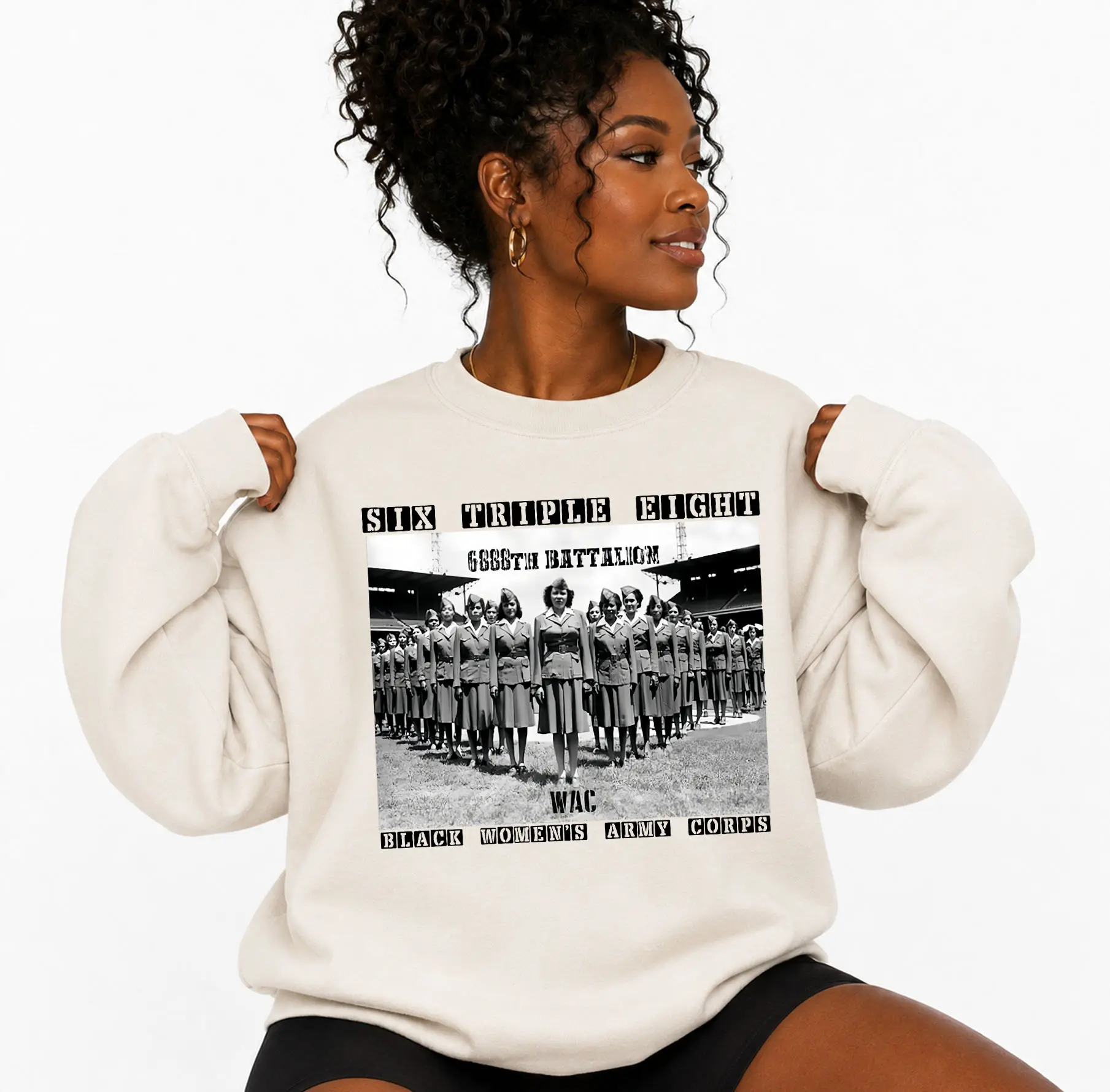 6888th Sweatshirt, Six Triple Eight Shirt, Black Women's Army Corps Sweatshirt, Major Charity Adams Hoodie, Black History Month Shirt