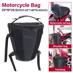 Motorcycle Rear Seat Hanging Bag Tail Bag Motorcycle Bag Back Frame Carrying Storage bag Motorcycle Riding Supplies Side Bag Black Toolkit