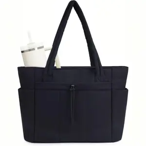 Tote Bag for Women,Puffer Tote Bag, Lightweight Puffy Tote Bag with Compartments Quilted Shoulder Bag Handbag for Travel, Work, Gym Commuter Purse Quiltedbag Zip Tote Multi Functional Bag Office Work Bag