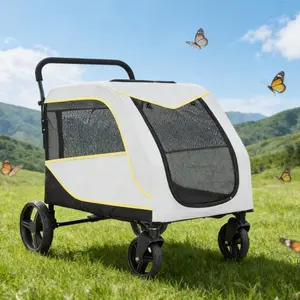 GARVEE Heavy Duty All-Terrain Dog Stroller Wagon  Dual Entry,  Canopy, Storage Basket, Supports Up to 176 lbs