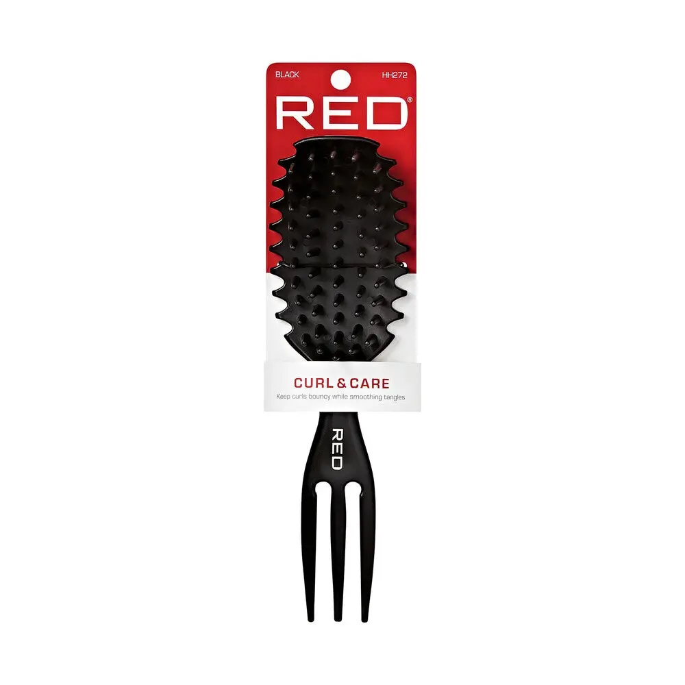Red Detangling Brush for Curly Hair, Curl Enhancing Hair Comb with Scalp Massager for Gentle, Knot-Free Grooming, Hair Detangling Comb