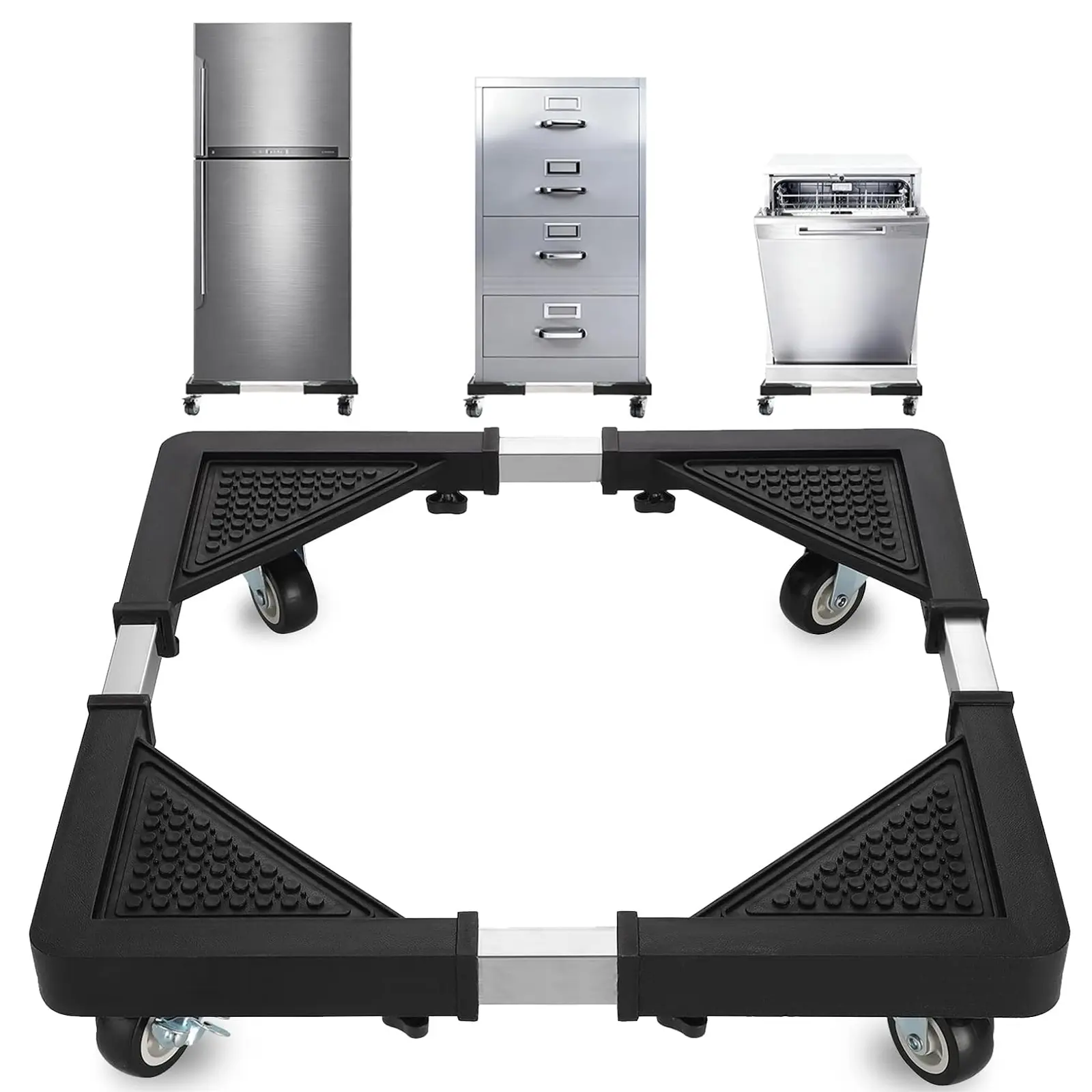 Washing Machine Stand with Wheels, Movable Fridge Stand Adjustable Washer Stand Movable Dryers Base 40-66cm for Dryers, Refrigerators, Freezers