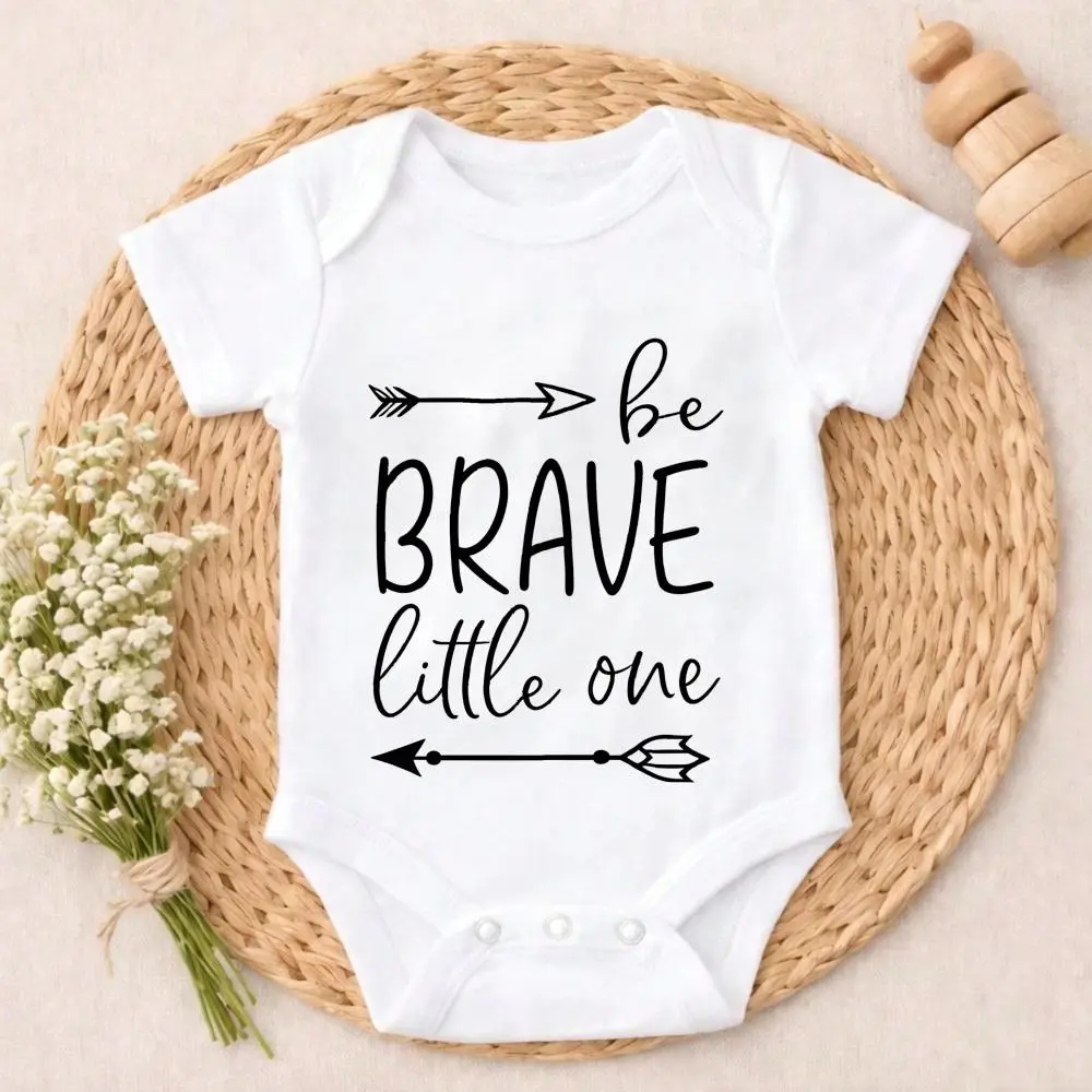 Newborn Baby Bodysuit Romper Be Brave Little One Arrow Breathable Infant Romper baby boy clothes>newborn Newborn Outfit Perfect Gift for New Parents