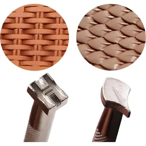 Leather Stamping Tools,2 Pieces Professional Leather Stamps for Craft Working(178+113)