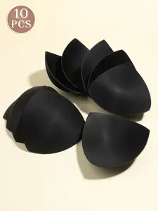 10pcs Reusable Soft Sponge Bra Pads - Invisible Anti-Protrusion Push-Up Cup Design, Cover Patches, Suitable for Bikinis and Summer Beachwear, Strapless Women's Bras, Seamless Inner Wear, Lightweight Lifting Pads, Discreet Everyday Underwear Womenswear