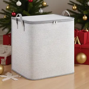 Large Foldable Clothes & Storage with Zippered Lid & Sturdy Handle - Heavy-Duty