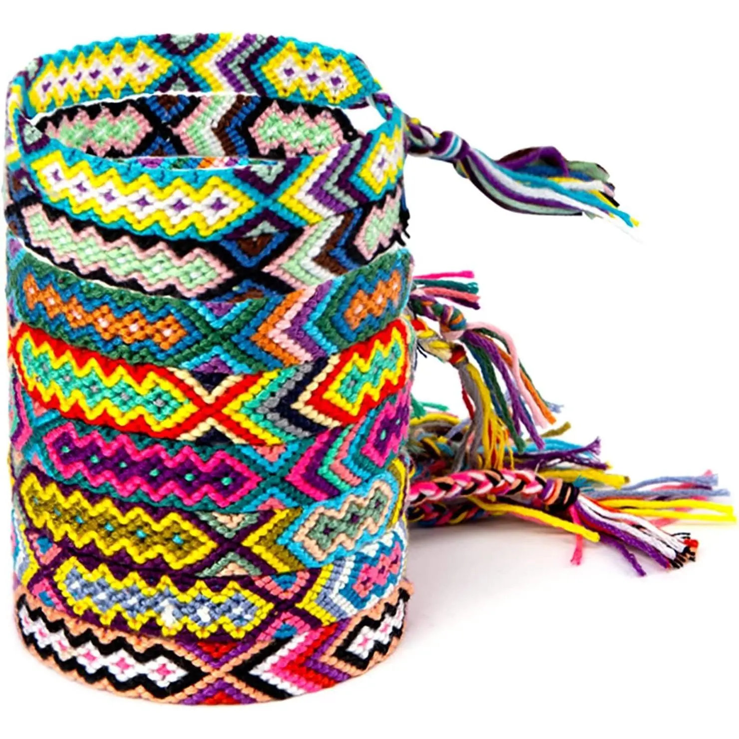 8PCS Woven Friendship Bracelet, Nepal Style Woven Bracelets Braided Friendship Bracelets for Women Men and Teens Handmade