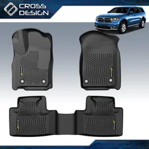 CROSSDESIGN TPE Floor Mats Liner Fits 2016-2023 Dodge Durango Cherokee 3D Molded All Weather-1 Set 3pcs