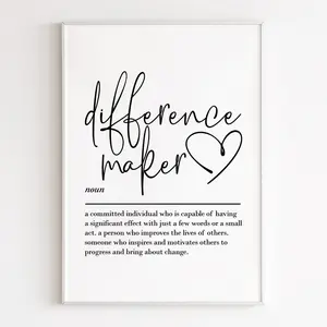 Unframed, Room Decor, Gift for Her, Teacher Gifts, Mentor Gift, Thank You Gift, Coach Gift, Difference Maker Definition, Printable Wall Art