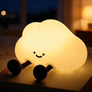 Cloud Shaped Night Light, One Cloud Silicone Night Lamp,USB Rechargeable 3 Level Dimmable Silicone Night Light, Decorative Lamp, Funny Office Desk and Bedroom Decor, Birthday Gift, Squishy Night Light