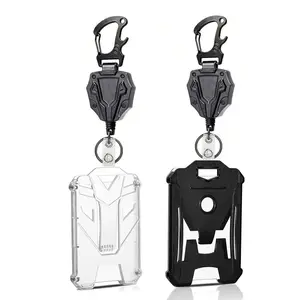 ID Badge Holder Set, 2 Counts Retractable Badge Reel with 2 Counts Card Holder, Identification Badges & Supplies for Office, Badge Reels Retractable, Retractable Badge Holders