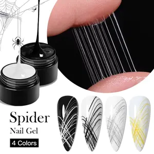OsNailmall Spider Gel Nail Polish, Summer Gold Silver Color Glitter, Semi Permanent Soak off UV LED Manicure Gel for Nails Feet & Hands