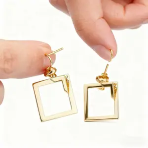 Premium Double-Stacked Diamond Earrings - Chic Hollow Geometric Studs, Perfect for Office & Everyday Style