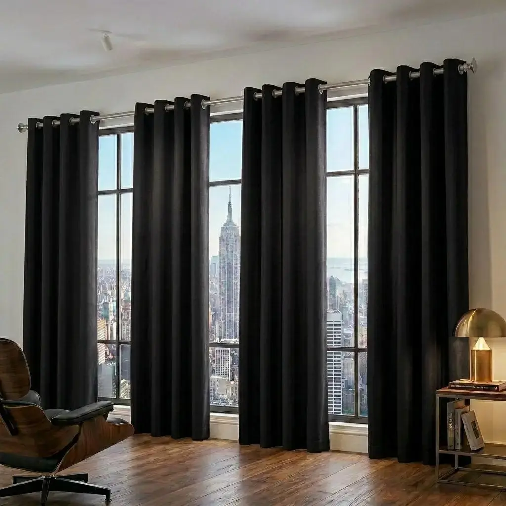 4-Piece Thermal Blackout Curtains with Metal Grommet Top, Noise Reduction, Energy-Saving Insulation, Privacy Protection for Bedrooms, Living Rooms, Curtains For Bedrooms