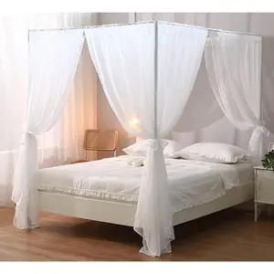 Soft Sheer White Canopy Bed Curtain Scarf for Queen Bed, For Girls And Adults