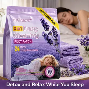 24PCS Natural Lavender Foot Pads: Deep Cleansing Bamboo Vinegar & Ginger Patches for Stress Relief, Better Sleep & Body Refresh. Ultimate Overnight Detox Foot Care mothersdaygift Summer Vibes