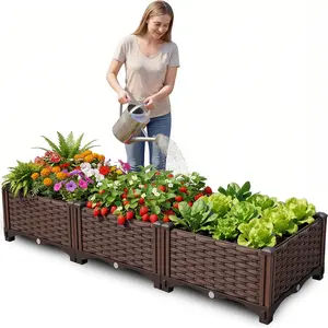 Raised Garden Bed – Strengthened PP Material, Tool-Free Assembly, Heat & Frost Resistant, With Water Storage & Drainage Chassis