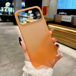 Translucent Ice Mist Case for iPhone 17 Pro Max/17pro/17 Smartphone Drop-Proof, Shockproof Phone Cover, Simple Style, New Orange Hard Protective Case