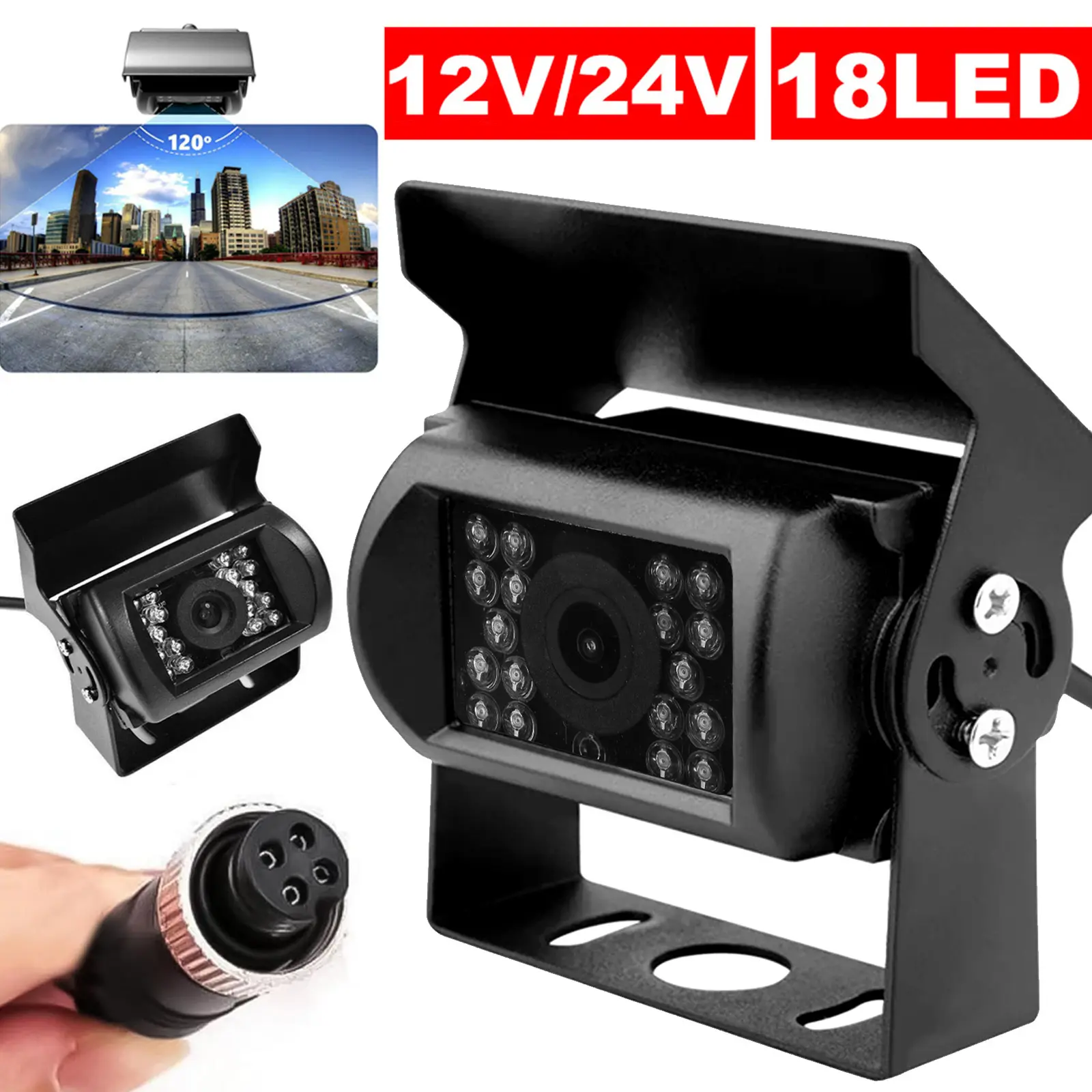 1PC 12V-24V 4 Pin Reverse Camera CCD Kit Car Bus Rear View IR Reversing Night Vision, Parking Aid Camera, Vehicle Backup Camera, Compact Design, Plugandplay Setup, Sturdy Mounting, Backup Camera, Reversing Camera, Car Owners, Bus Drivers